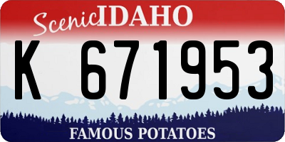 ID license plate K671953