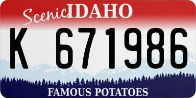 ID license plate K671986