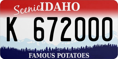 ID license plate K672000