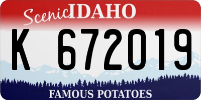 ID license plate K672019