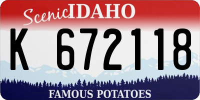 ID license plate K672118