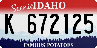 ID license plate K672125