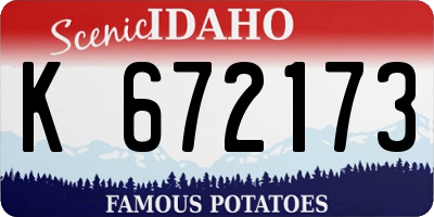 ID license plate K672173