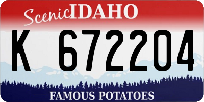 ID license plate K672204
