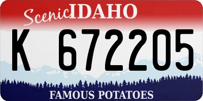 ID license plate K672205