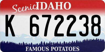 ID license plate K672238