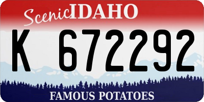 ID license plate K672292