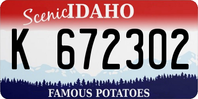 ID license plate K672302