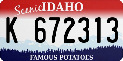 ID license plate K672313