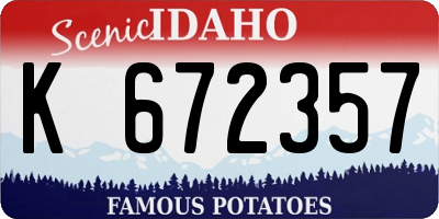 ID license plate K672357