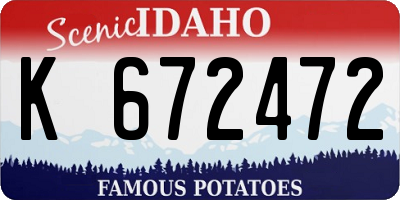 ID license plate K672472