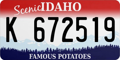 ID license plate K672519