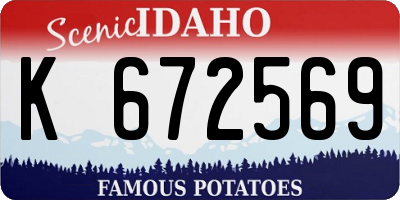 ID license plate K672569