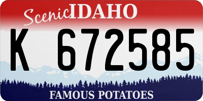 ID license plate K672585