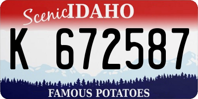 ID license plate K672587