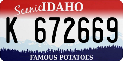 ID license plate K672669