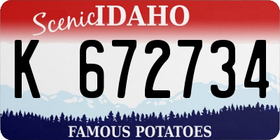 ID license plate K672734