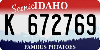 ID license plate K672769
