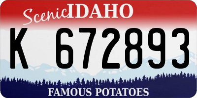ID license plate K672893