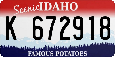 ID license plate K672918