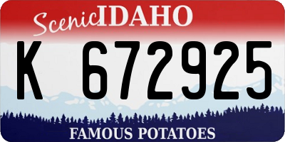 ID license plate K672925