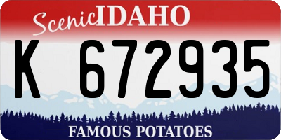 ID license plate K672935