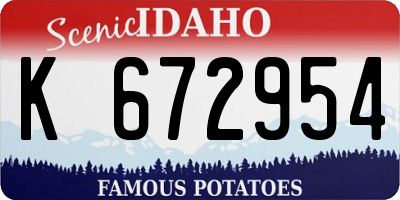 ID license plate K672954