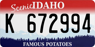 ID license plate K672994