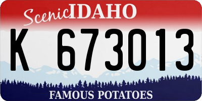 ID license plate K673013