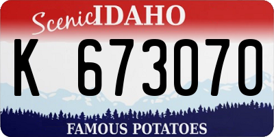 ID license plate K673070