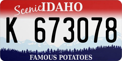 ID license plate K673078