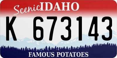 ID license plate K673143