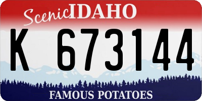 ID license plate K673144