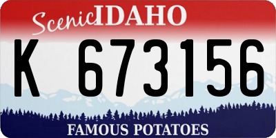 ID license plate K673156