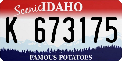 ID license plate K673175