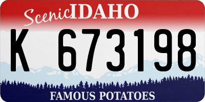 ID license plate K673198
