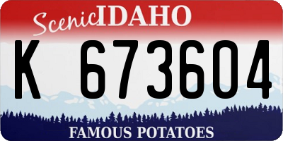 ID license plate K673604