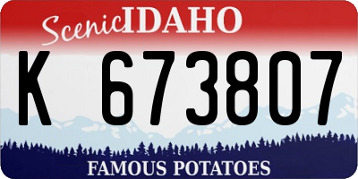 ID license plate K673807