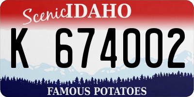 ID license plate K674002