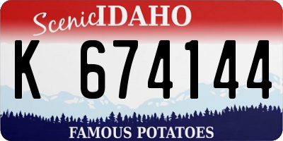 ID license plate K674144