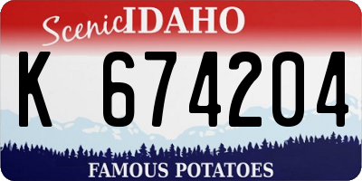 ID license plate K674204