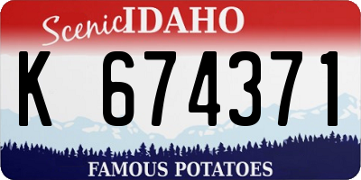ID license plate K674371