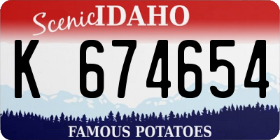 ID license plate K674654