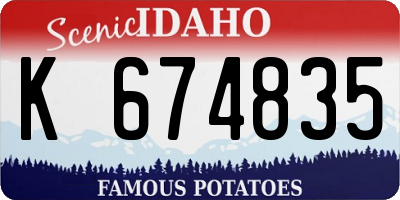 ID license plate K674835