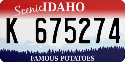 ID license plate K675274