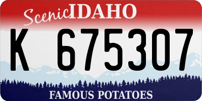 ID license plate K675307
