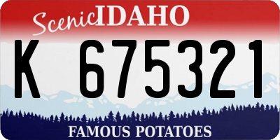 ID license plate K675321