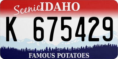 ID license plate K675429