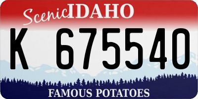 ID license plate K675540