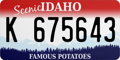 ID license plate K675643